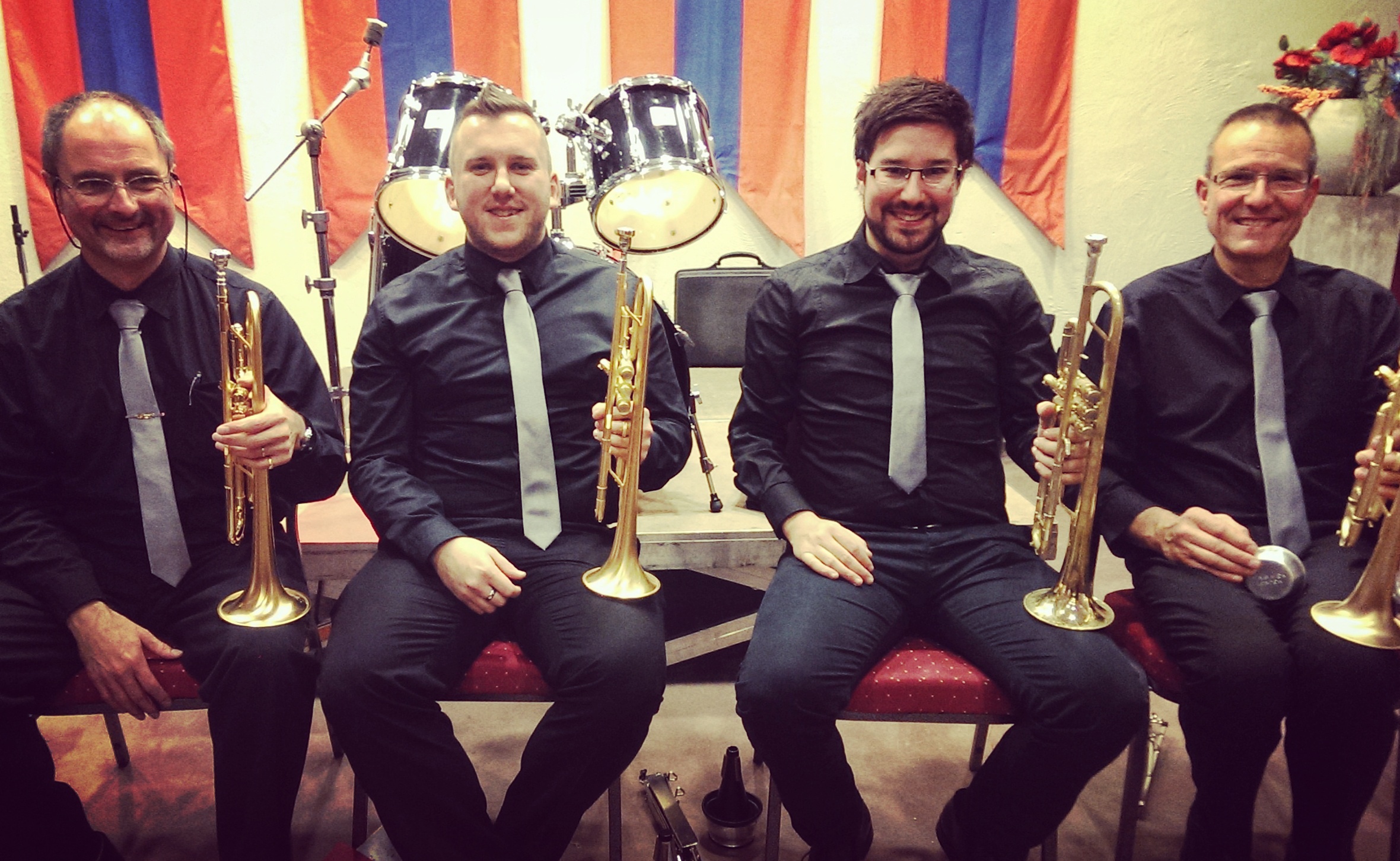 100% Van Laar Trumpet Section: Michel Goffard, Michel Schoonbroodt, Antoine Colin en Eric Colin 