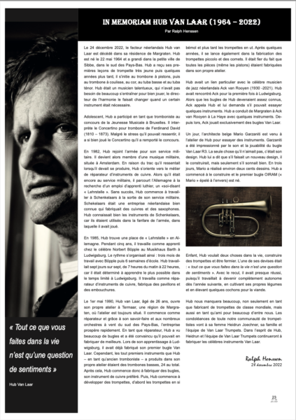 TROMPETTISTE(S) MAGAZINE No3 | In Memoriam Hub van Laar, page 23 