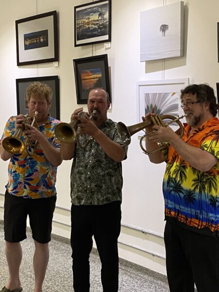 Trumpet section of the Skyliners Big Band